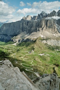 Grödner Joch von oben