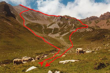 Von der Ijes Alp zum Hinter Grauspitz, der Abstiegsweg ist auf jeden Fall der günstigere