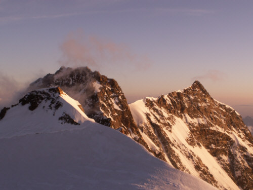 Zumsteinspitze, Dufourspitze, Nordend von der Signalkuppe